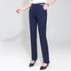 thumbnail image 4 of Gibobby pantalones mezclilla Pantalones rectos de trabajo para mujer, pantalones chinos de cintura alta con botones, pantalones largos rectos, pantalones, pantalones de traje (Azul marino, XXL), 4 of 5