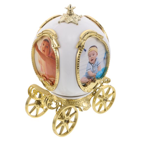 LOLIPPYY Vintage Rotating Music Box Photo Frame with Relaxing Classical Melodies for Bedroom, Office, or Home Decor