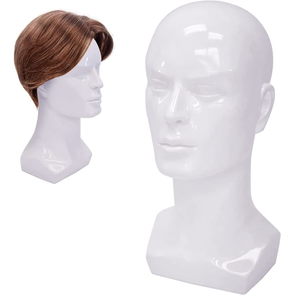 Superhairpieces® Mâle Pièce de Cheveux Affichage Mannequin Tête Blanc Brillant