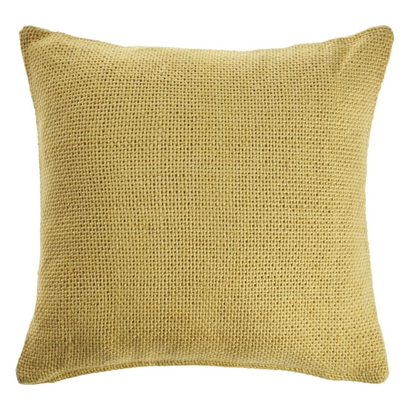 Ox Bay Gavin 18" x 18" Gold Solid Cotton Adult Decorative Throw Pillow