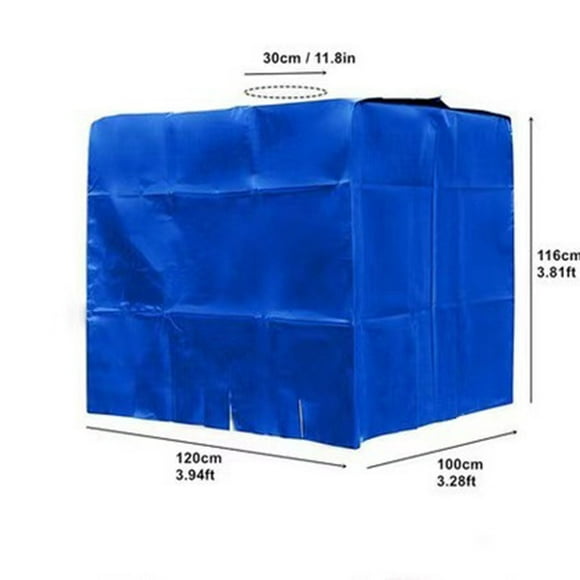 Réservoir d'Eau de Pluie 1000 L Ibc Conteneur en Aluminium Étanche et Anti-Poussière Couvercle en Tissu Oxford Protection Uv