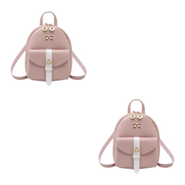 Sonducket Mini mujer PU cuero bandolera niñas pequeña para viaje Rosa 2piezas