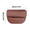 thumbnail image 2 of Car Seat Gap Organizer 1PC,Storage Box for Center Console11.81x11.02in,Leather Material Prevents Item Loss While Driving(Brown), 2 of 8