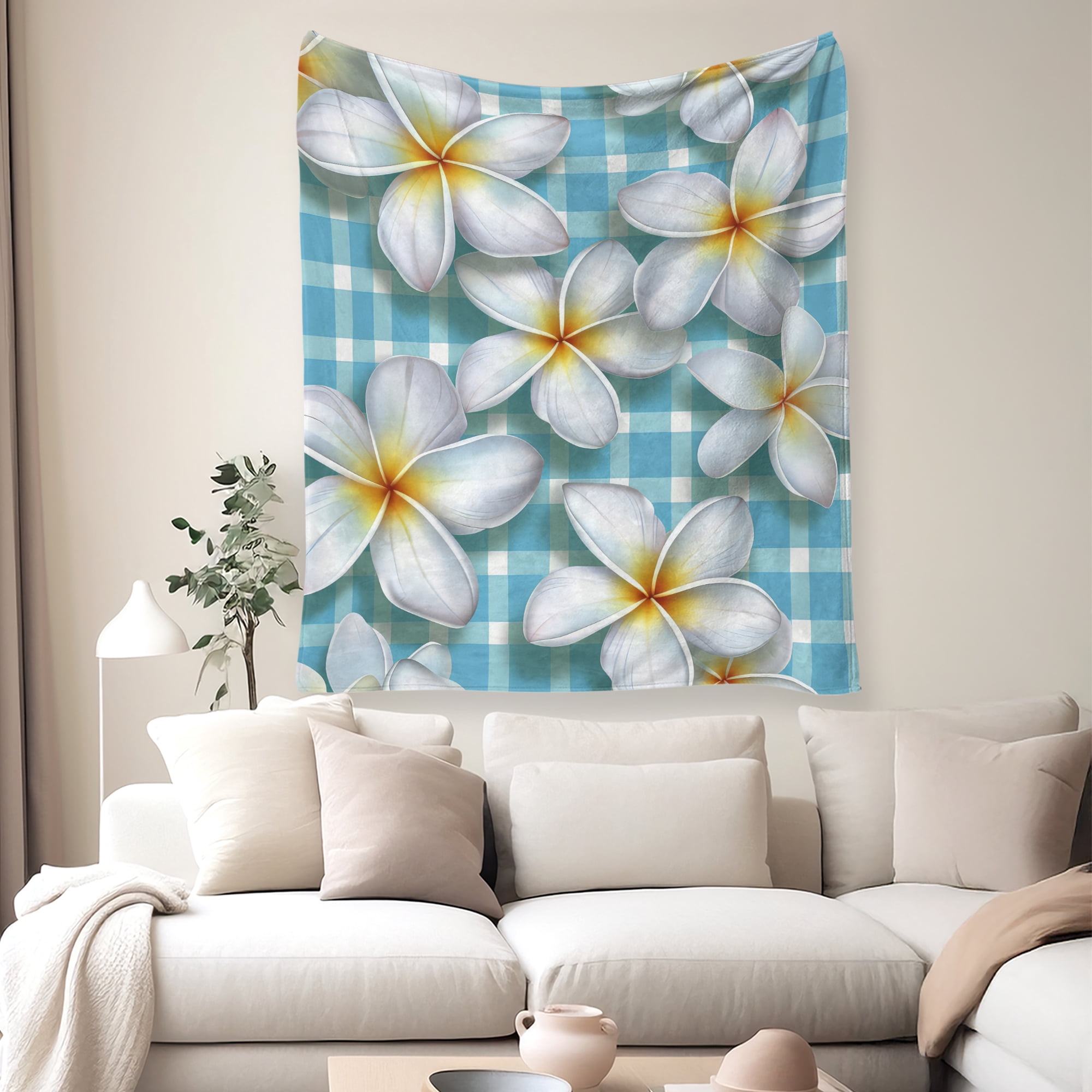Flannel Fleece Throw Blanket, Soft Large Throw Blanket, Lightweight Cozy Plush Throw Blanket Fit Sofa Bed, 50"x60", Florals