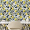 thumbnail image 2 of Ambesonne Citrus Peel & Stick Wallpaper for Home, Nature Vibes Lemon Olive Art, 13"x72", Mustard Dark Indigo White, 2 of 5