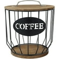 thumbnail image 2 of Coffee Pod Holder Vintage Coffee Capsule Basket with Wooden Base Mug Shaped Black Wire Coffee Pod Organizer Reusable Coffee Capsule Storage Espresso Capsules Container for Home Countertop Decor, 2 of 9