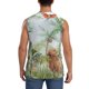 thumbnail image 4 of Balery Watercolor African Animals Wildlife Camisetas sin mangas para hombre, absorbe la humedad y protege contra el mal olor.-XX-Large, 4 of 7