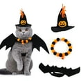 thumbnail image 4 of Halloween Pet Set for Cats & Dogs â Witch Hat, Cloak & Bow Tie Accessories, Adjustable Wizard Outfit for Small Pets, Funny Apparel for Indoor Outdoor Parties & Carnival Celebrations, 4 of 6