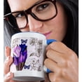 thumbnail image 2 of 3dRose, Natural Purple Tulips Vintage Art - Flowers, 15oz Two-Tone Blue Mug, 2 of 7