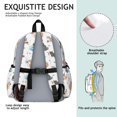 thumbnail image 5 of Cat and Fishbowl White Pattern Cute School Backpack with Padded Back and Adjustable Shoulder Straps 13.4"x11"x4.7", 5 of 5