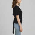 thumbnail image 4 of Cinched Waist Shirts for Women Short Dolman Sleeve Boat Neck Tops Lightweight Casual Blouses Modal Slim Fit Tunics Dressy Casual Outfits Business Trendy Tees Back Tie Bow Tops(Black,XL), 4 of 9