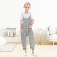 thumbnail image 3 of LZHGirlshop Jumpsuits for Girls Kids Casual Sleeveless Glitter Jumpsuits Baby Shiny Loose Overalls Rompers Long Pants with Pocket,Gray,6-7T, 3 of 7