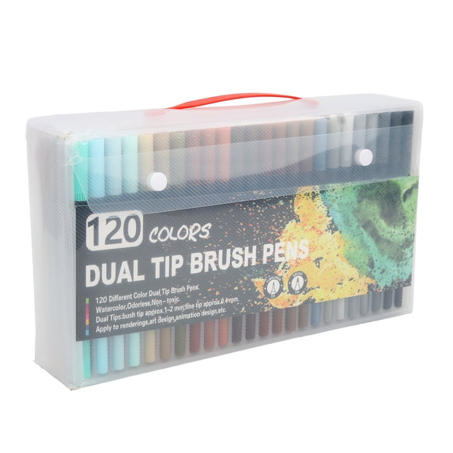 120 Colors Double Head Fine Tip Markers 0.4mm Fine Tip Marker Pens with Transparent Box for Adult Kids Coloring Books