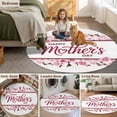 thumbnail image 5 of Pink Mother's Day Round Area Rug 6Ft Washable Circle Rugs for Bathroom Office, Watercolor Flowers Modern Polka Dot Striped Non-Slip Carpet Floor Mats Indoor Outdoor Carpet Runner Aesthetic Home Decor, 5 of 8