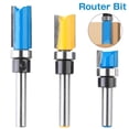 thumbnail image 3 of 3pcs 1/4” Shank Flush Trim Router Bit Carbide Template Trimming Bit Carpenter Woodworking Milling Cutter Tool for Slotting Carving Cutting Milling, 3 of 9
