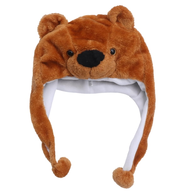 EeaseMX 1 gorro de peluche de animal de dibujos animados, divertido oso pardo de simulación, accesorios de actuación para niños.