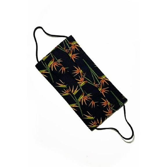 Adult Reusable Triple-Layer Print Cotton Fabric Nose Clip Cloth Face Masks 6 Pieces, Birds of Paradise