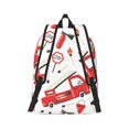 thumbnail image 7 of Geaub fire truck durable canvas backpack: stylish, lightweight, and spacious with adjustable straps, 7 of 7