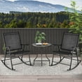 thumbnail image 2 of Costway 2 PCS Patio Folding Rocking Chair Heavy-Duty Metal Frame Rockers Outdoor Black, 2 of 8