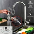 thumbnail image 2 of Brushed Nickel Swivel Kitchen Sink Faucet Flexible Pull Out Sprayer Mixer Tap, 2 of 6