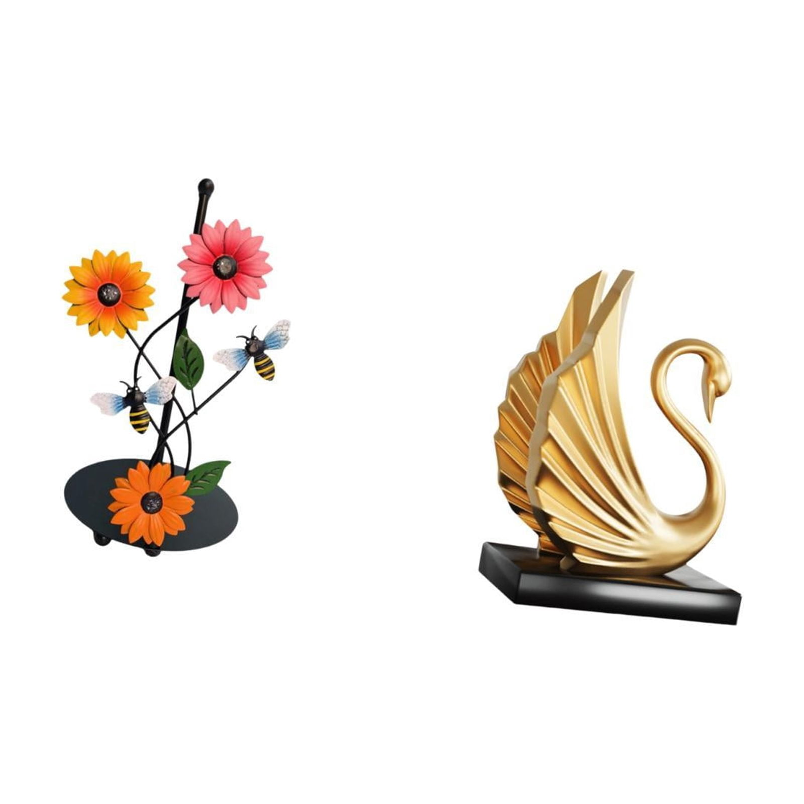 Fiocias Swan Toilet Paper Holder Paper Towel Holder Countertop Kitchen Roll Holder Standing Resin Statue Lightweight Antirust Suitable for Wedding Party Home