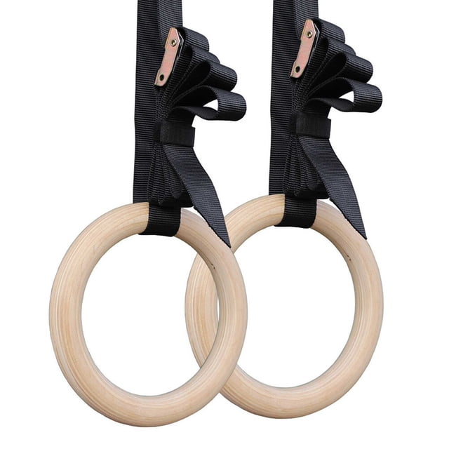 Wood Gymnastic Rings for Fitness Use Multi Smooth Solid Wood with No Snags Unbreakable 28mm