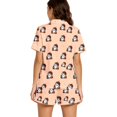 thumbnail image 3 of Soft Smooth Milk Silk Halloween Pajamas for Women Adorable Pumpkin Ghost Graphic Lapel Short Sleeve Two Piece Set Loose Casual Shorts Loungewear All Season Nightwear, 3 of 6