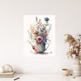 thumbnail image 4 of Quirky Wildflower Bouquet in Tea Pot Vase Watercolour Painting Pink Blue Purple Spring Flower Blooms Unframed Wall Art Print Poster Home Decor Premium, 4 of 5