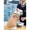 thumbnail image 1 of Fall/winter V-neck Pet Dog Cat Sweater Vest In College Style, 1 of 4