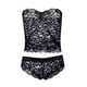 thumbnail image 5 of Conjunto de lencería de encaje floral encantador para mujer, sujetador, bragas, ropa interior, ropa de dormir, negro, S Kearding XX000203-02, 5 of 7