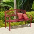 thumbnail image 4 of Costway Banc de Jardin pour Patio Parc Cour Mobilier d'Extérieur Chaise de Porche en Fonte Rouge, 4 of 8