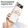 thumbnail image 2 of for Samsung Galaxy Z Flip 3 Case, Mantto Premium Elegant Patterned Leather Shockproof Cover with Ring Stand Holder Flip Folio Case with Hinge Protection for Samsung Z Flip 3, White, 2 of 7