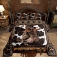 thumbnail image 2 of Manfei Cowgirl Boot Comforter Sets Twin Size, Texas Stars Comforters & Duvets, Rustic Farmhouse Reversible Bedding Twin Comforter Set, Super Cozy Bedroom Decorative, 2pcs, 2 of 7