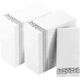 thumbnail image 4 of (150 PACK) Cloth Like Dinner Napkins with Silver Border Design Disposable - Single Use Linen Feel Guest Towels, Absorbent, Soft, Elegant, Bathroom Hand Towels, Party, Wedding, Napkins, Tablesetting, 4 of 4