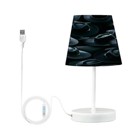 Black Red Hat Desk Lamp LED Table Nightstand Lamps with 3 Color Temperatures for Home Bedroom Living Room Decor 6x11