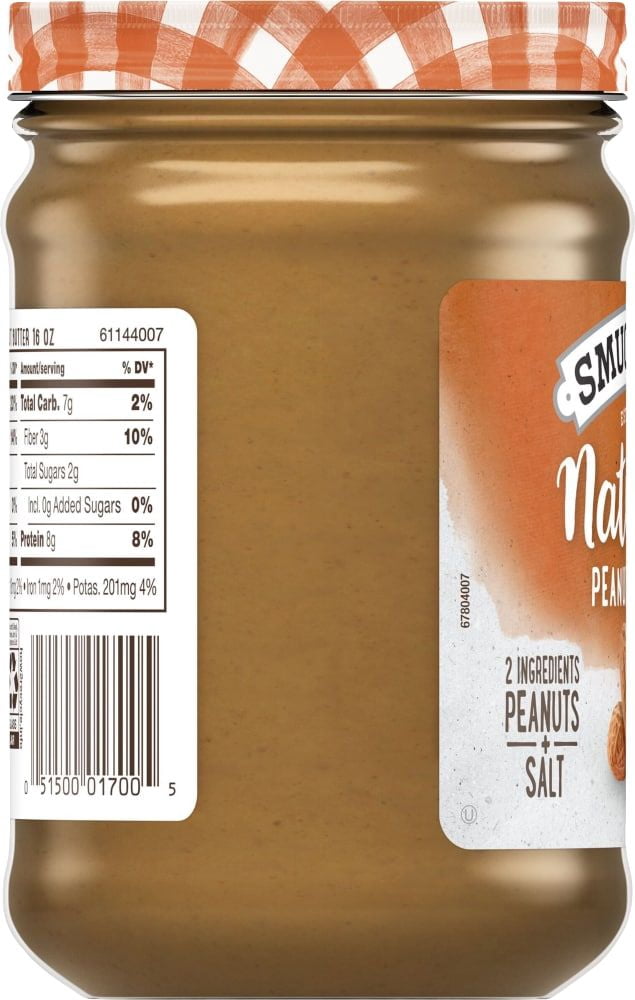 Smuckers Creamy Natural Peanut Butter 16 oz - Pack of 3