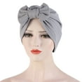 thumbnail image 7 of Prolriy Turbans for Women Muslim Turban Hatbow Hair Bonnet Head Scarf Wrap Cover Head Wraps Hats for Women Grey, 7 of 7