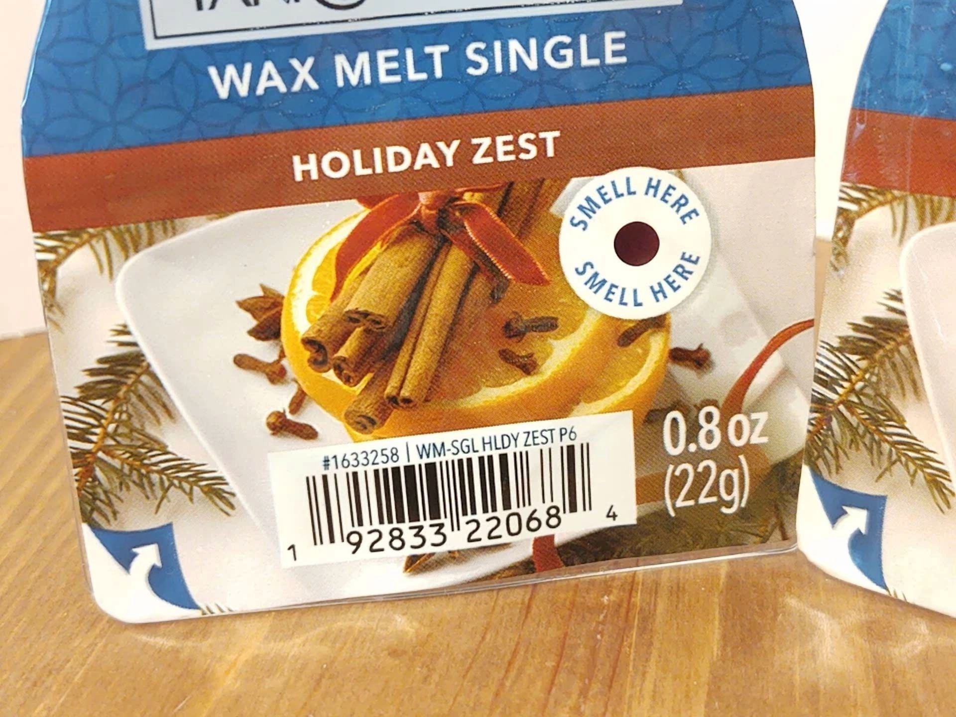 Yankee Candle Wax Melt Tart Singles X 2 Holiday Zest 0.8 Oz Each New Christmas