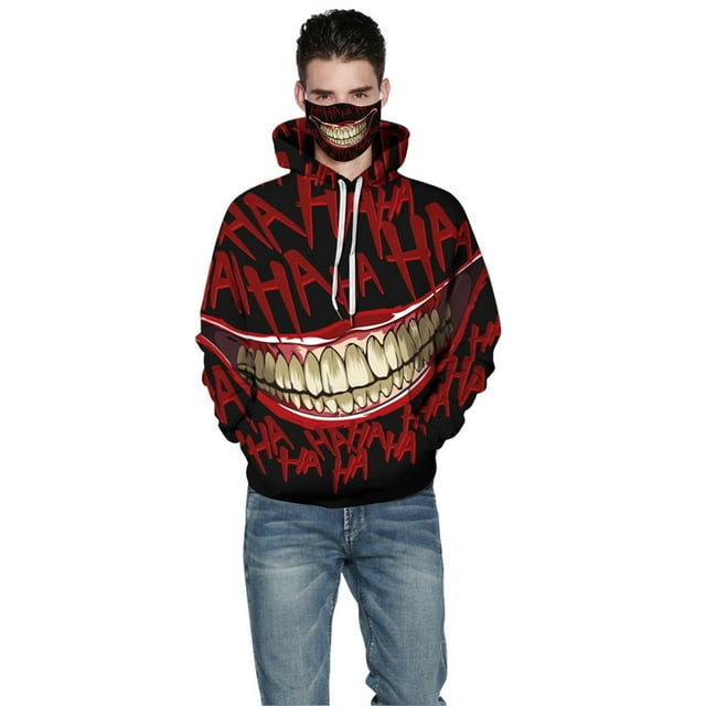 Chandails à Capuchon à Capuche pour Hommes et Femmes, Motif Imprimé 3D Réaliste, Sweat à la Mode avec Poche