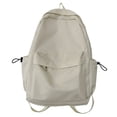 thumbnail image 1 of Teens Fashion Backpack Solid Zipper Large Capacity Nylon Backpack (White), 1 of 10