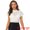 White, variant on DARING DIVA Women's Lace Floral Short Sleeve Sheer Blouse S Purple