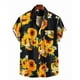 thumbnail image 1 of ALSLIAO - Camiseta hawaiana de manga corta para hombre, estilo retro, con diseño de girasoles, estilo playero, informal, holgada, color negro, talla L, 1 of 8