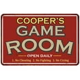 thumbnail image 1 of COOPER'S Game Room Sign Vintage Look 12 x 18 Matte Finish Metal 112180001089, 1 of 1