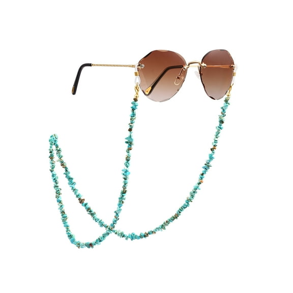 CANEVINKA Turquoise Chips Eyeglass Chain Holder, Chakra Sunglasses Strap Retainer, Stone Beaded Mask Lanyard