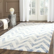 Safavieh Dip Dye Lara Distressed Wool Area Rug, Ivory/Blue, 5' x 8'