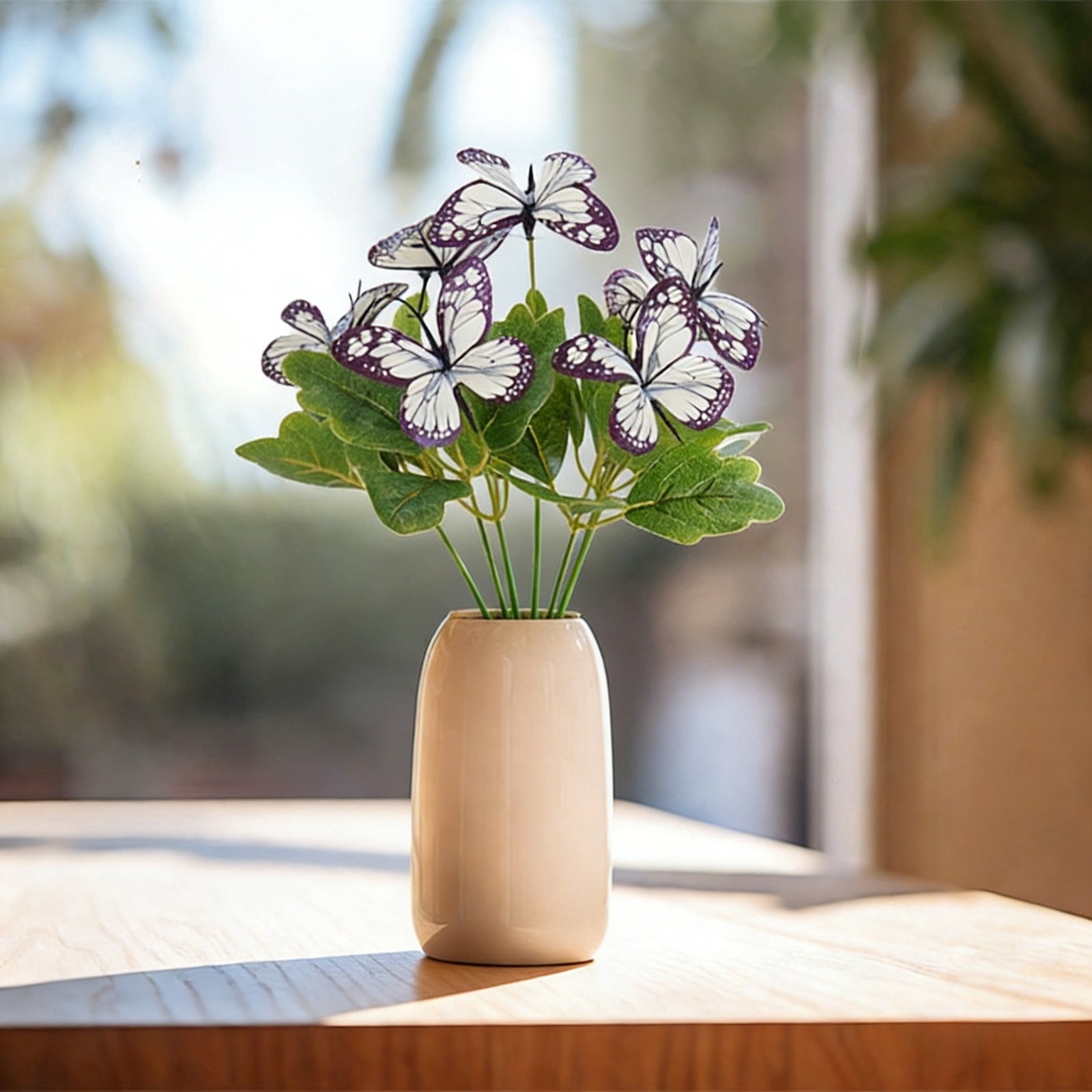 Flowers with Butterflies Artificial Flowers for Outdoor Indoor Decor, for Hanging Planters Garden Porch Window Box Home Wedding Farmhouse