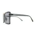 thumbnail image 3 of Mens Luxury Mod Rimless Block Lens Shield Oversize Sunglasses Slate Black, 3 of 5