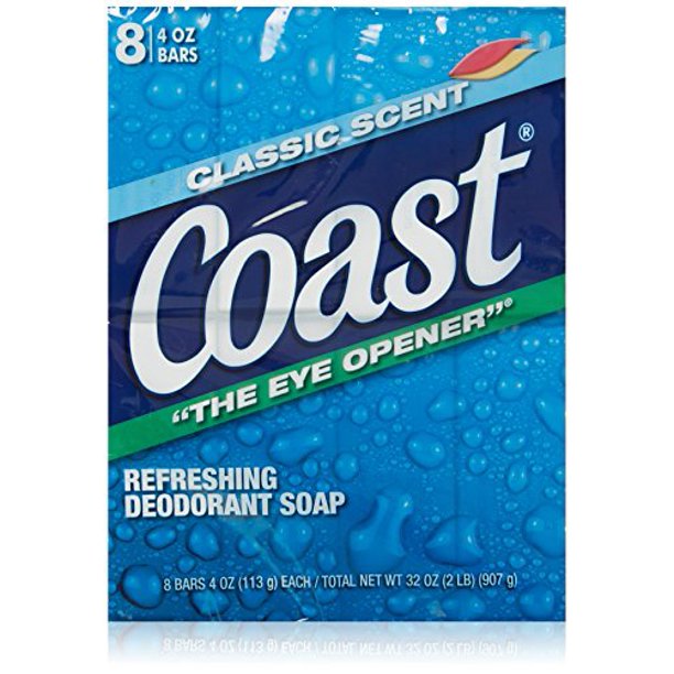 Coast Classic Deodorant Soap 4oz 8 Bars Count Each