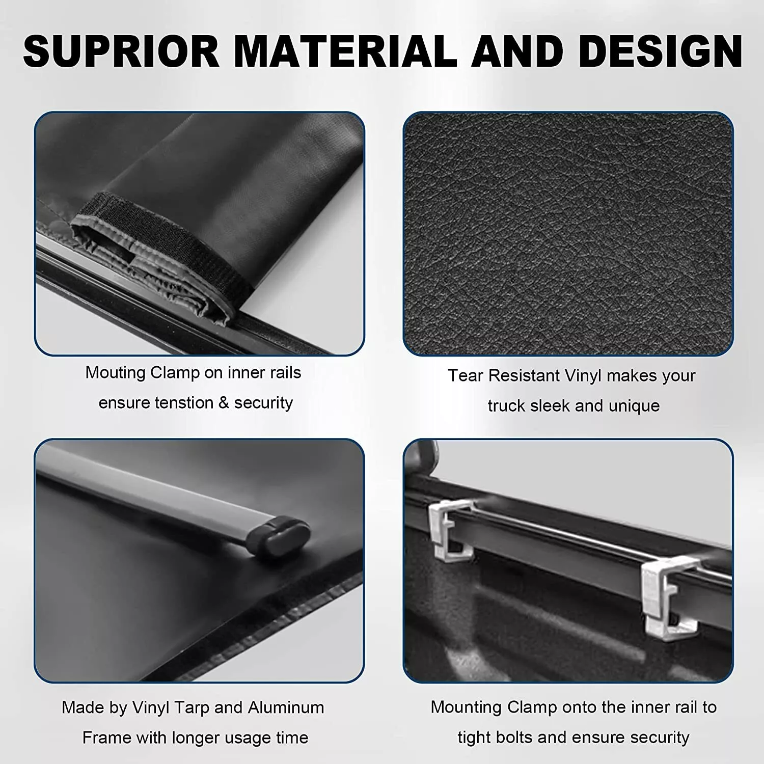 MOSTPLUS 8FT Roll Up Truck Bed Tonneau Cover for 1988-2007 Chevy Silverado GMC Sierra