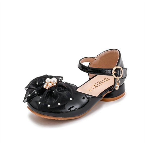 Otqutp Princess Flower Girls Shoes Girls Sandals Girls Dress Shoes Wedding Party On Vacation Low Heels for Big Kids Toddler Girls 3-13 Years